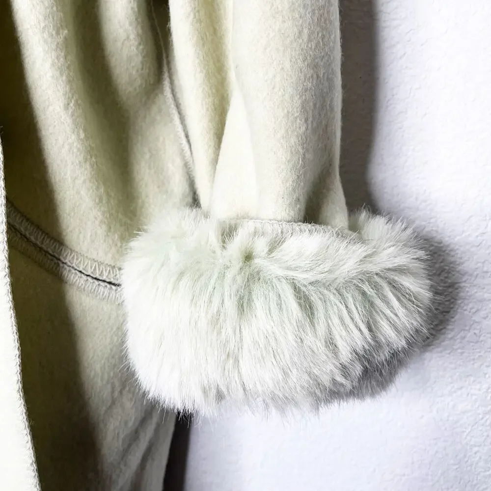 Lundstrom Laparka 100% Wool Coat Guardian Eagle Fur Vintage Parka